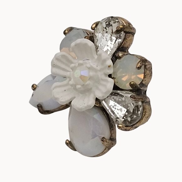 VTG Earrings Elegant Classy Shiny Sparkle Iridescent AB Stone Stud Post Womens - Picture 6 of 16